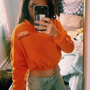 NASA Orange Cropped Pullover
